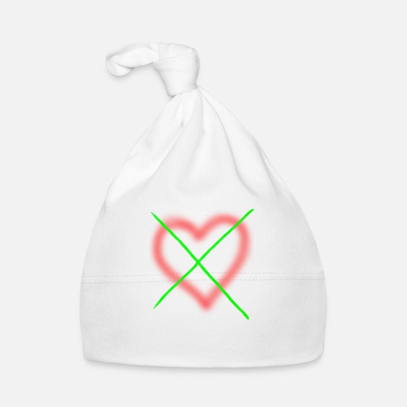 Herz durchgestrichen Baby Bio-Mütze