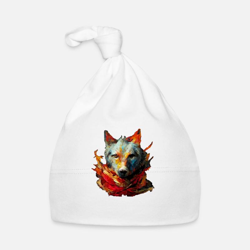 Wolf in Fire Organic Baby Cap