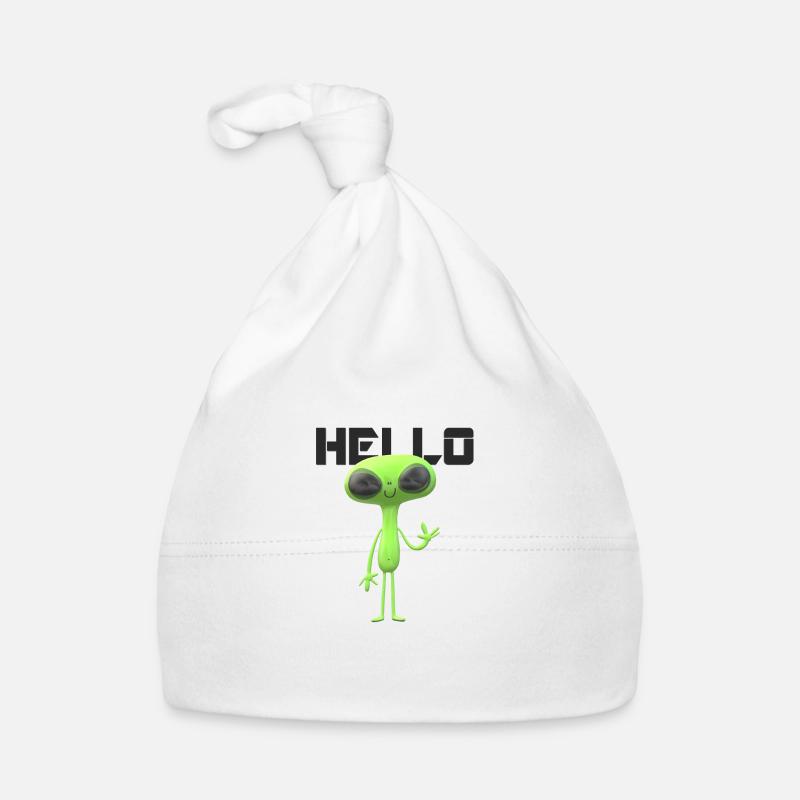 Hello Extraterrestrial Alien Funny Organic Baby Cap