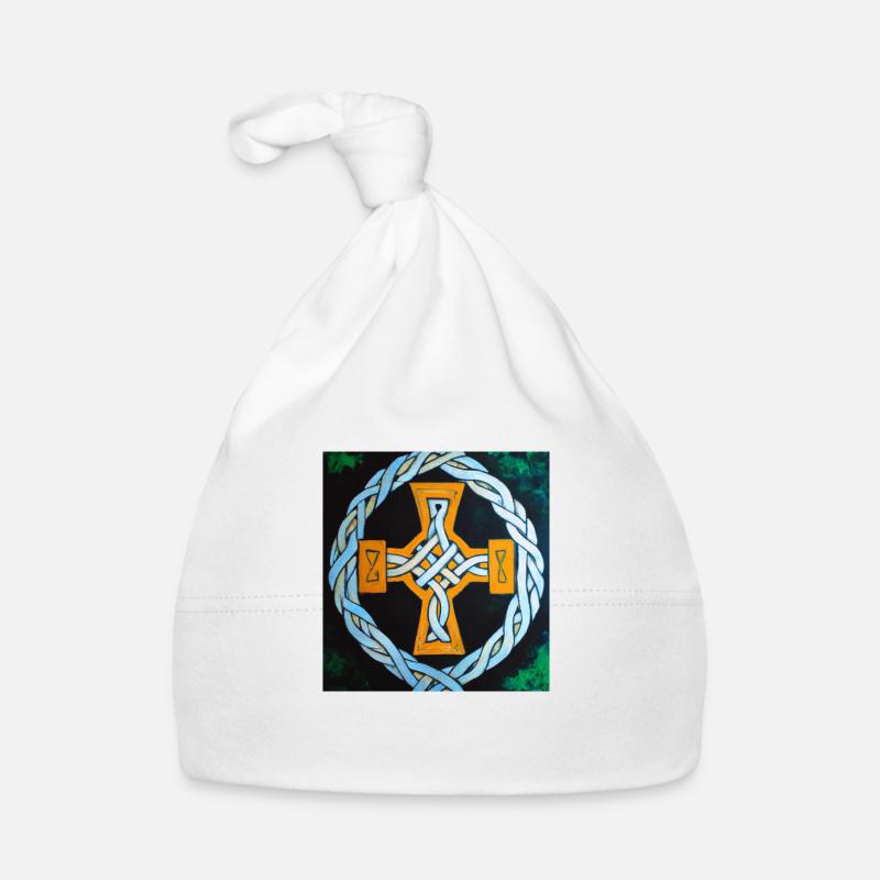 Celtic Cross Organic Baby Cap