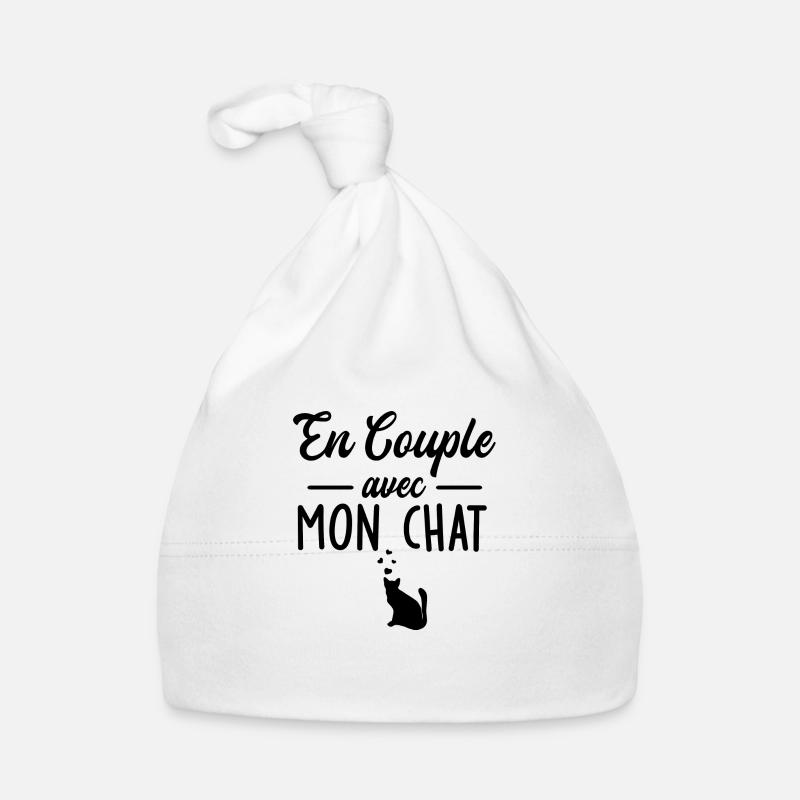 en couple avec mon chat / humour chat Bonnet bio Bébé