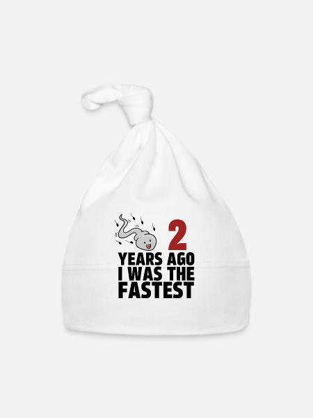 Il y a 2 ans, j’étais le plus rapide - Bonnet bio Bébé - blanc - Devant