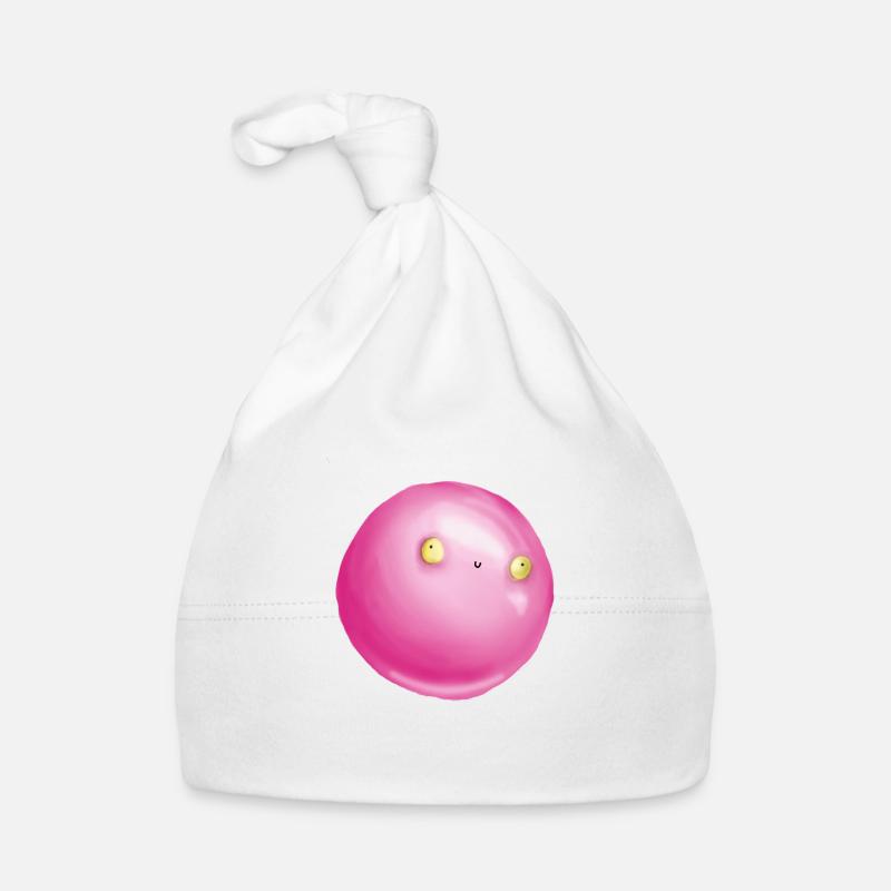 pink alien - Organic Baby Cap - white