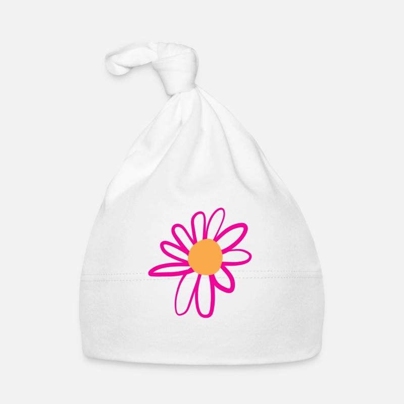 Pinke Blume Baby Bio-Mütze