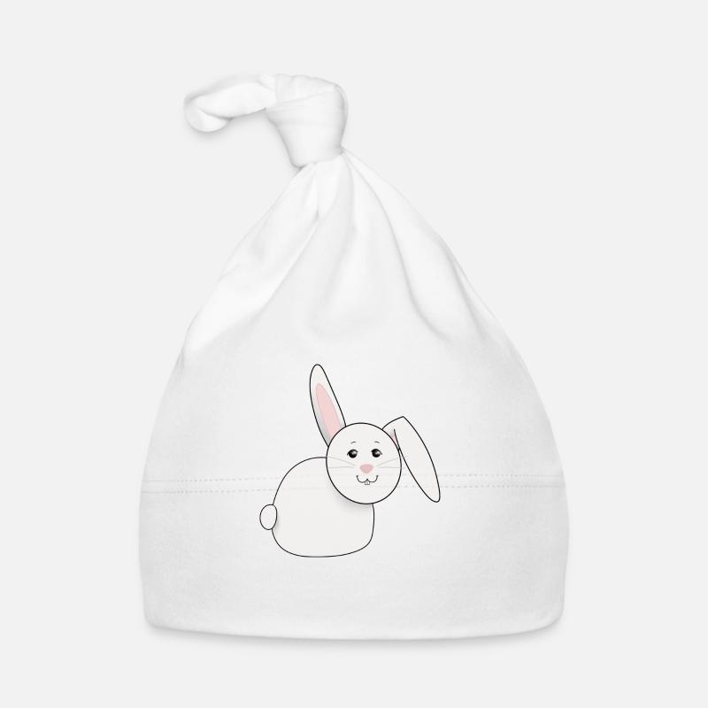 lapin doux, blanc, gras, Pâques Bonnet bio Bébé