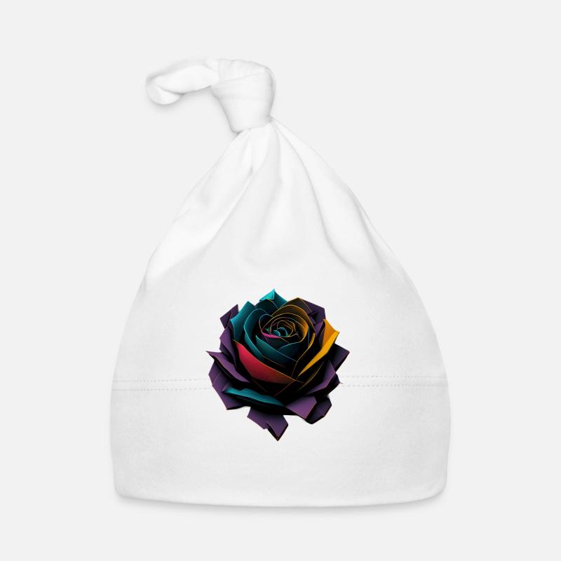 Geometrische Rose Baby Bio-Mütze