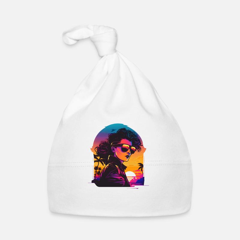 Synthwave femme Sunset Bonnet bio Bébé