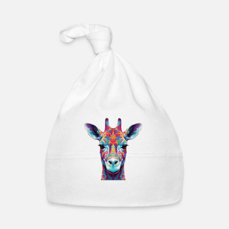 Girafe psychédélique Bonnet bio Bébé
