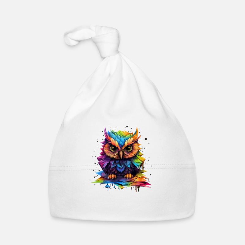 Süße Regenbogen - Eule Baby Bio-Mütze
