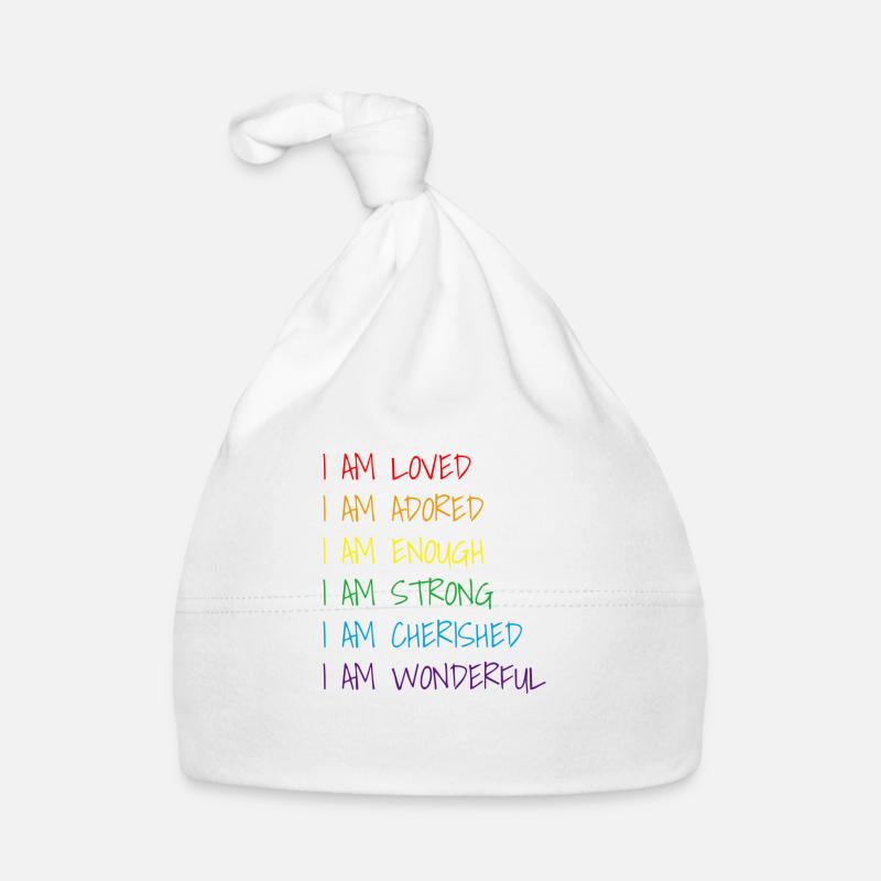 Je suis aimée, adorée, assez, forte Pride LGBTQ Bonnet bio Bébé