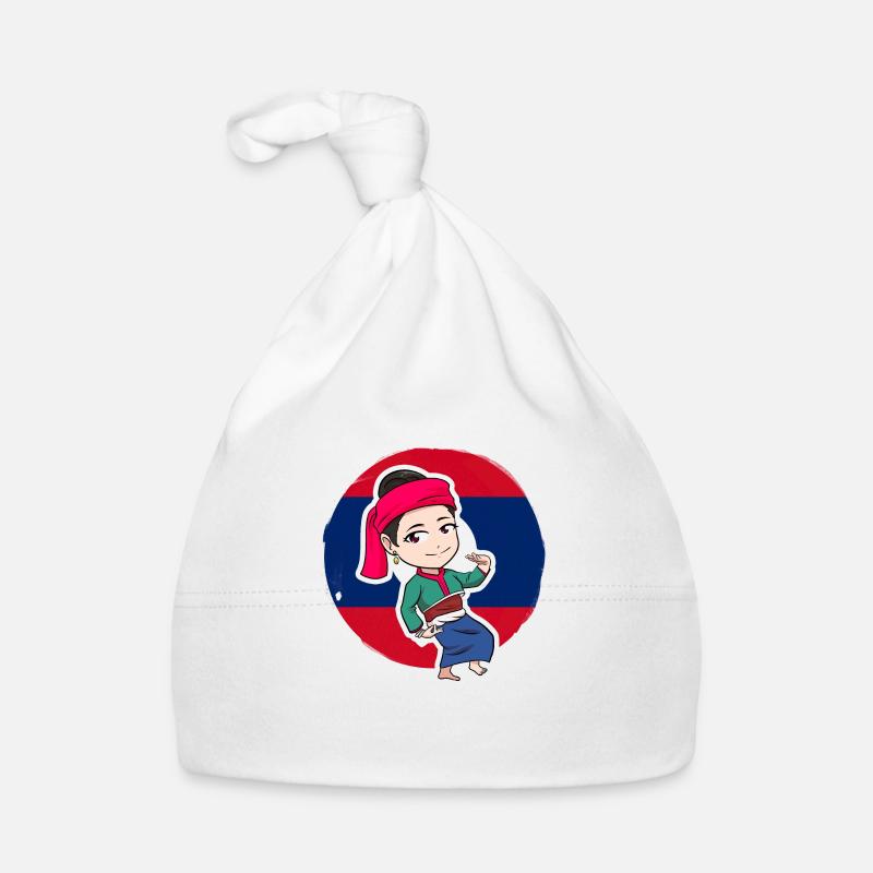 Laos Lao Laotian Flag Elephant Lao I Gift Organic Baby Cap