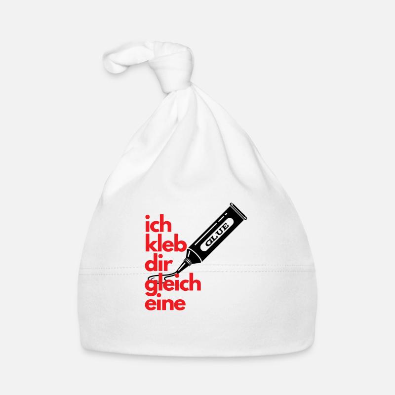 Ich kleb Dir gleich eine - Baby Bio-Mütze - Weiß