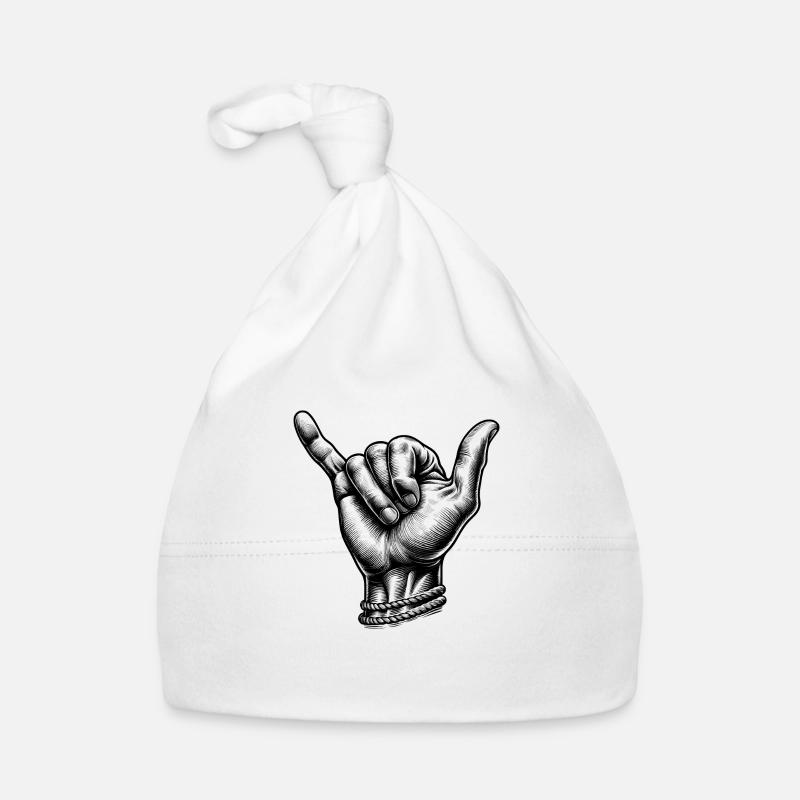 Relax Surfer Hand - Organic Baby Cap - white
