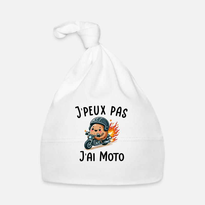 J'peux pas j ai moto - Bonnet bio Bébé - blanc