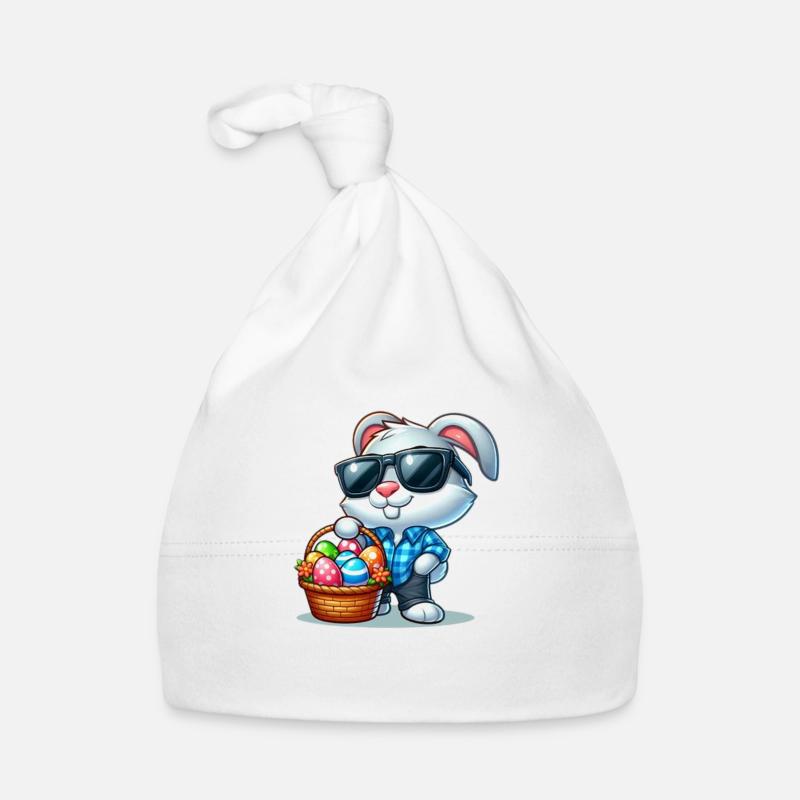 Happy Easter - Organic Baby Cap - white