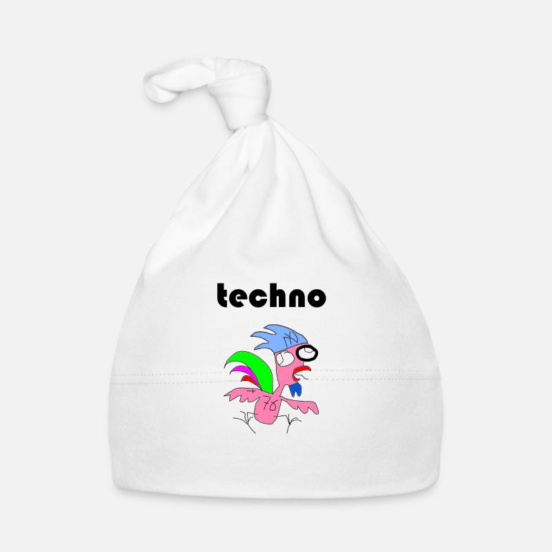techno hahn - Baby Bio-Mütze - Weiß