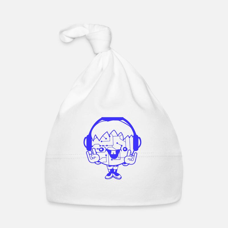 DJ Data Microchip Pattern Computer Nerd Geek Party Organic Baby Cap