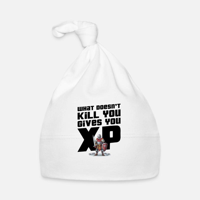 What doesn't kill you gives you xp - Bonnet bio Bébé - blanc