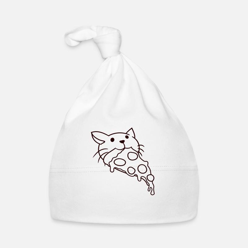 Chat mangeant du salami Pizza Faim Restauration rapide Bonnet bio Bébé