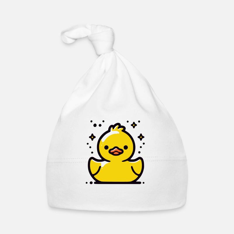 Quietschente Badeente Baby Bio-Mütze