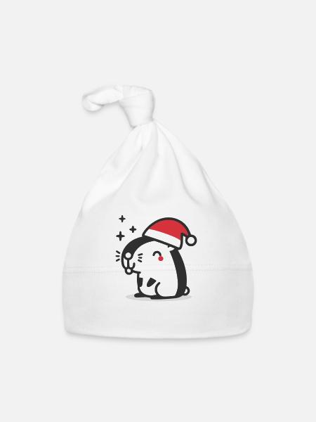 Capybara Weihnachten - Baby Bio-Mütze - Weiß - Vorne