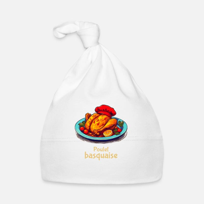 Chicken Basquaise - Plain text Organic Baby Cap
