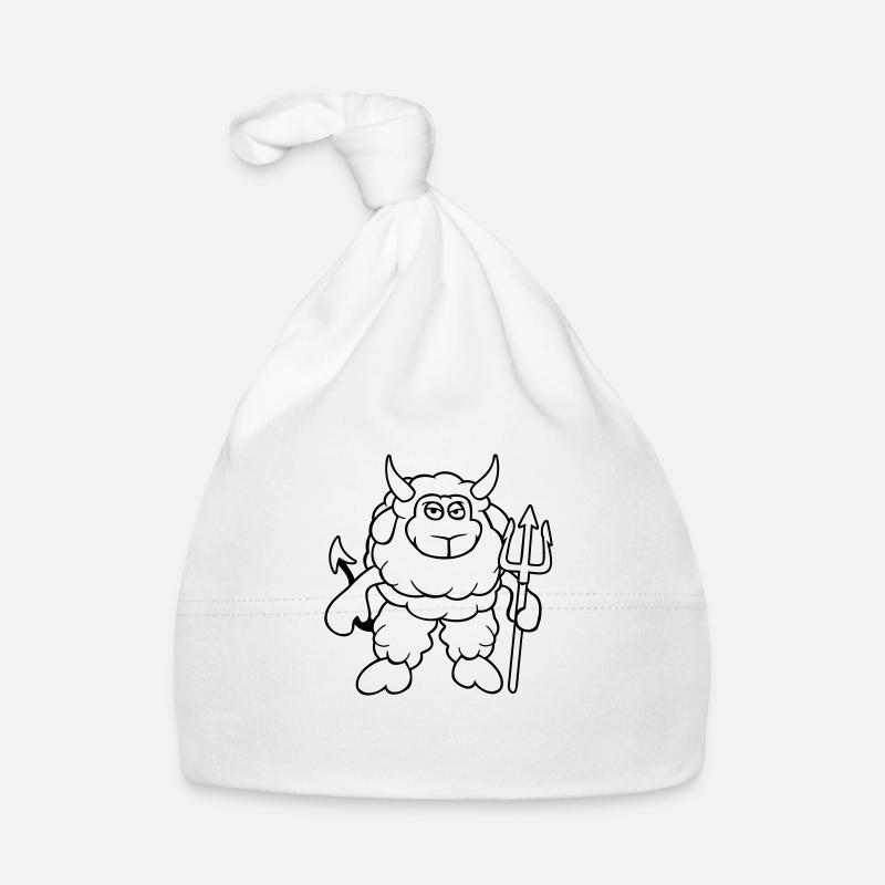 Sheep Devil Satan Hell Evil Trident Horns Cool Organic Baby Cap