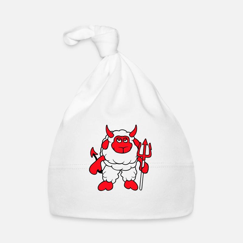 Sheep Devil Satan Hell Evil Trident Horns Cool Organic Baby Cap