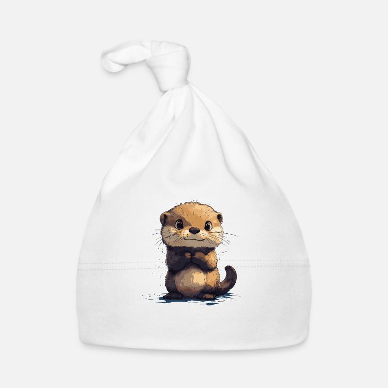 Bébé loutre - Bonnet bio Bébé - blanc