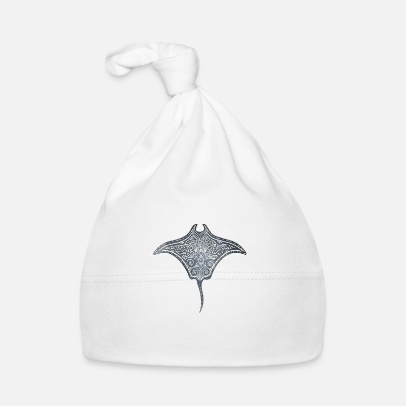 Magischer Rochen in filigranem Line-Art Design Baby Bio-Mütze