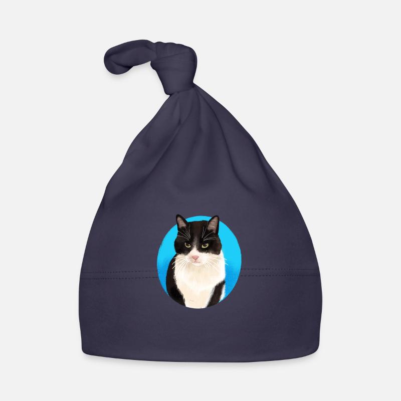 Noir Blanc Chat Bonnet bio Bébé