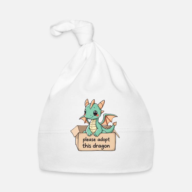 Un dragon mignon veut être pris - Bonnet bio Bébé - blanc