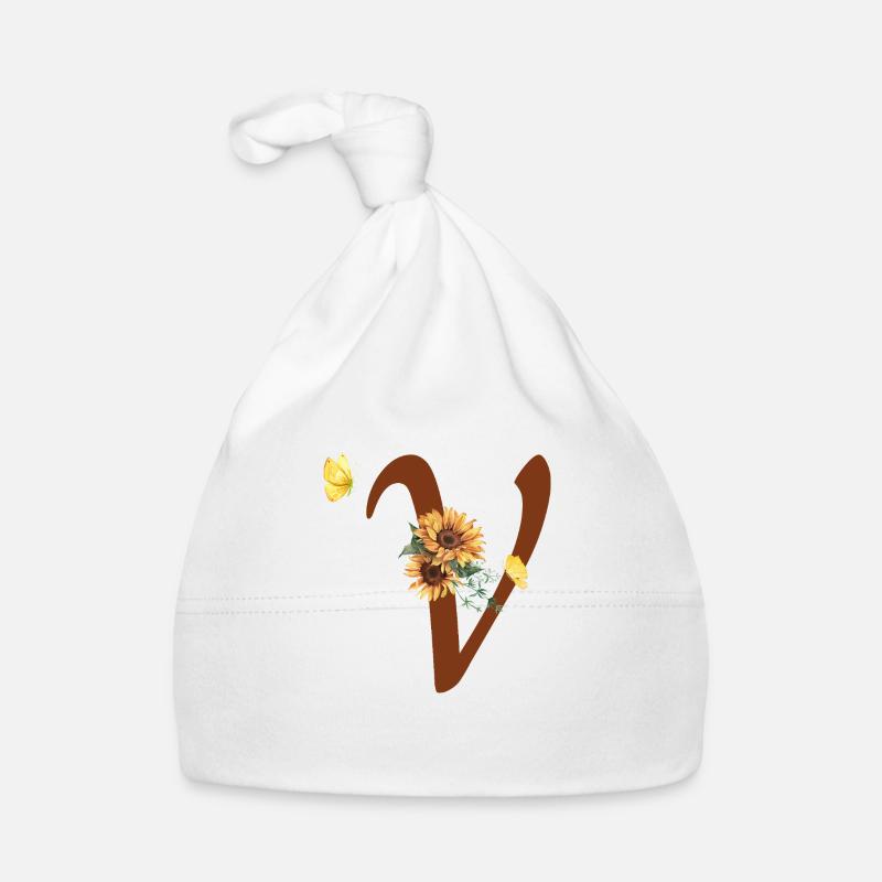 Lettre v tournesol papillon Bonnet bio Bébé