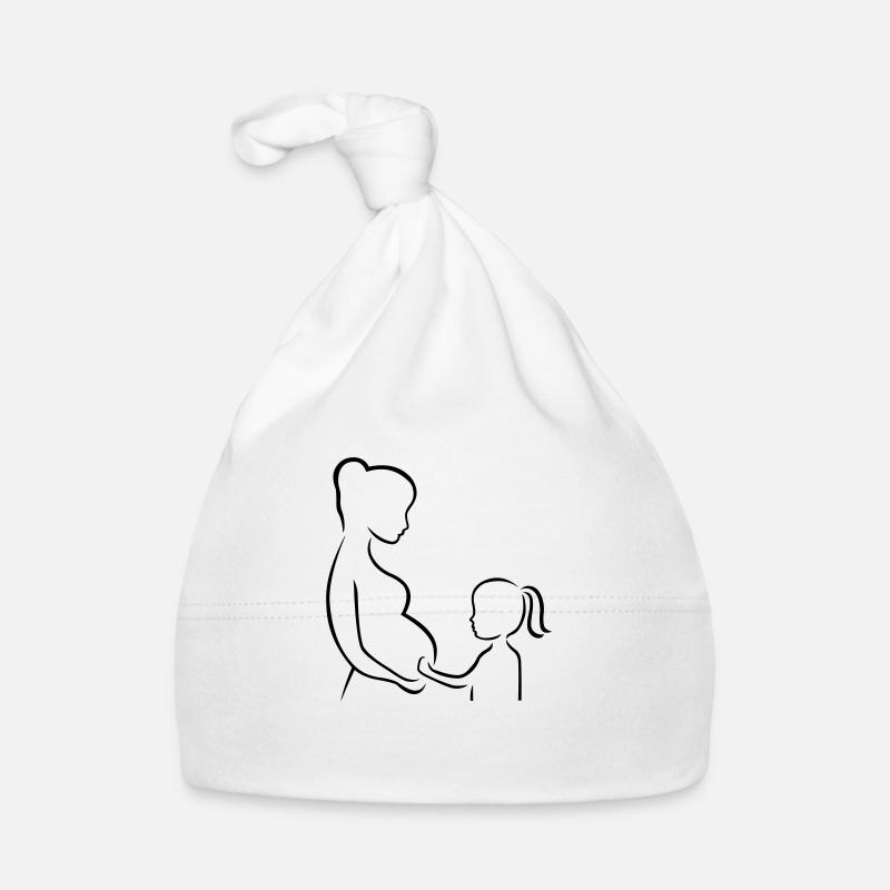 Schwangere mit ihrer Tochter - Outline Baby Bio-Mütze
