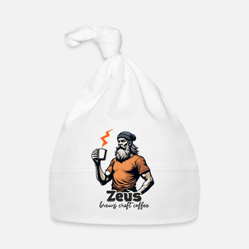 Zeus prépare du café artisanal ! - Bonnet bio Bébé - blanc