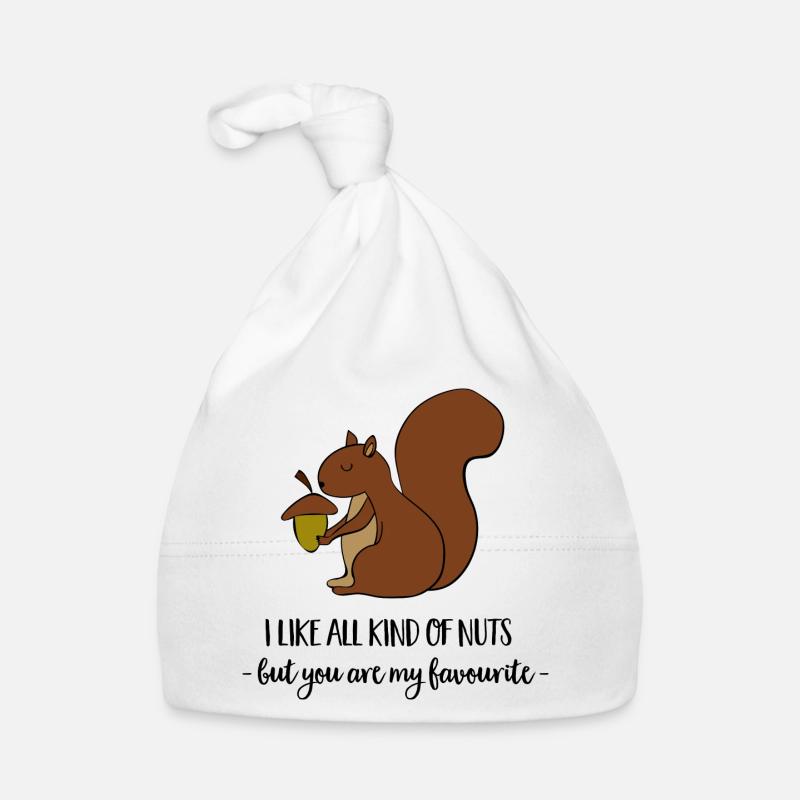 squirrel - Organic Baby Cap - white