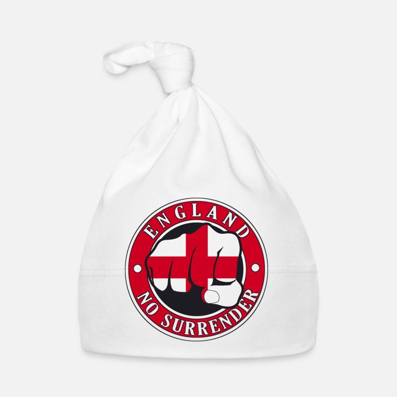 Angleterre "No Surrender" Fist - Bonnet bio Bébé - blanc