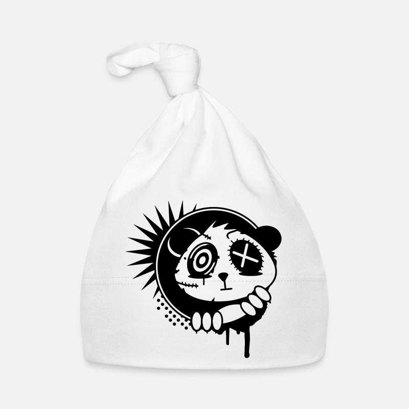 A sticker with panda bear head Organic Baby Cap
