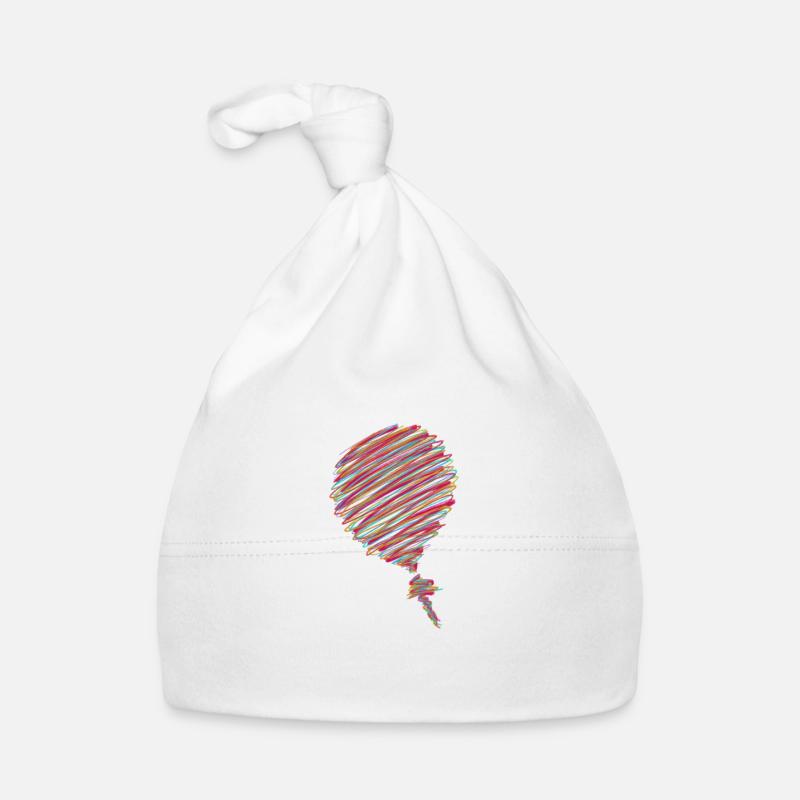 Neon Scribble Balloon – Pop Art Sketch Organic Baby Cap