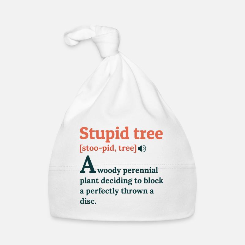 Disc Golf Frisbee Player Coach Stupid Tree Gift Organic Baby Cap