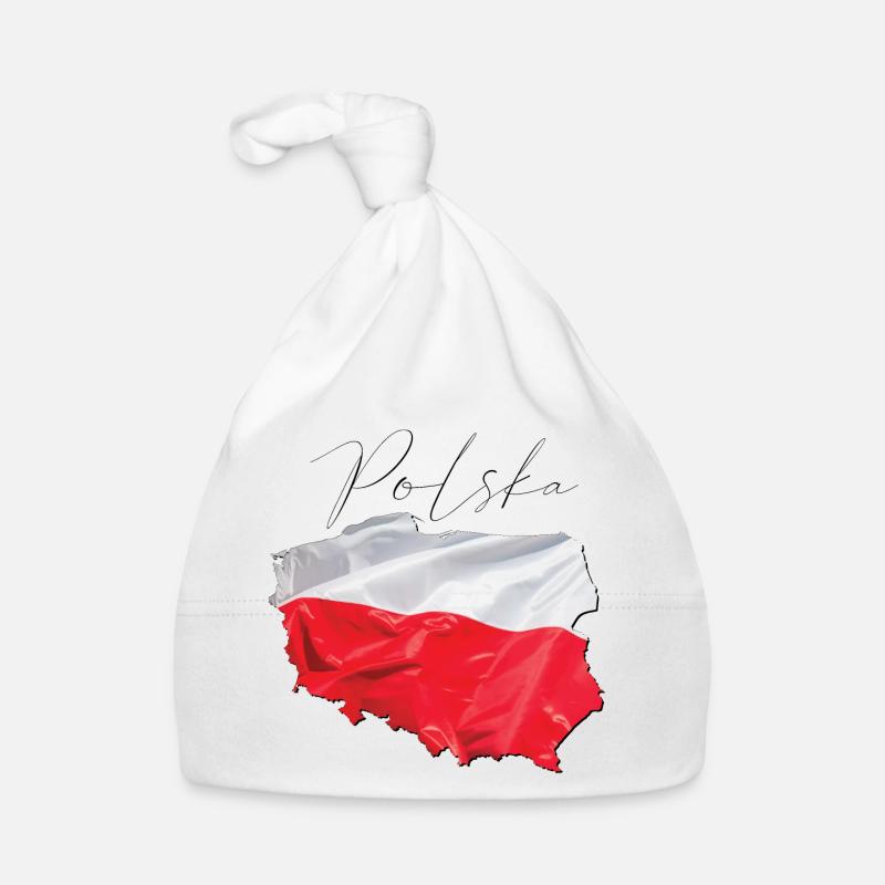 Drapeau de la Pologne en Pologne Carte PL Bonnet bio Bébé