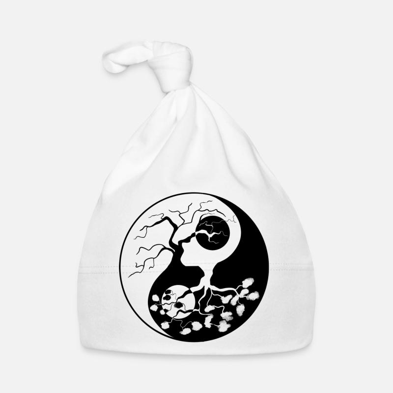Yin yang (Yin yang) - Bonnet bio Bébé - blanc