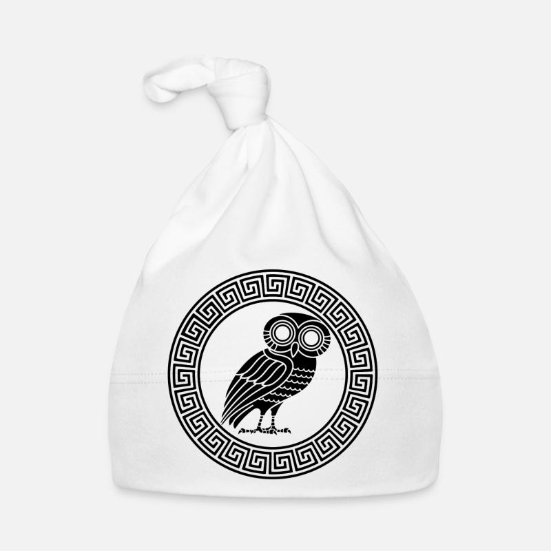 Griechisches Symbol der schwarzen Eule Baby Bio-Mütze