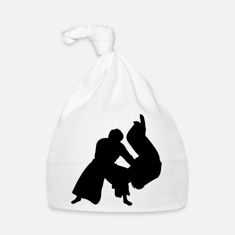 Aikido-Wurf - Baby Bio-Mütze - Weiß