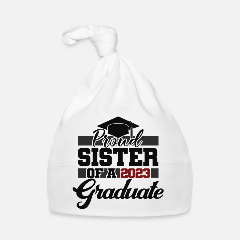 Stolze Schwester eines Abschlussgeschenks 2023 Baby Bio-Mütze