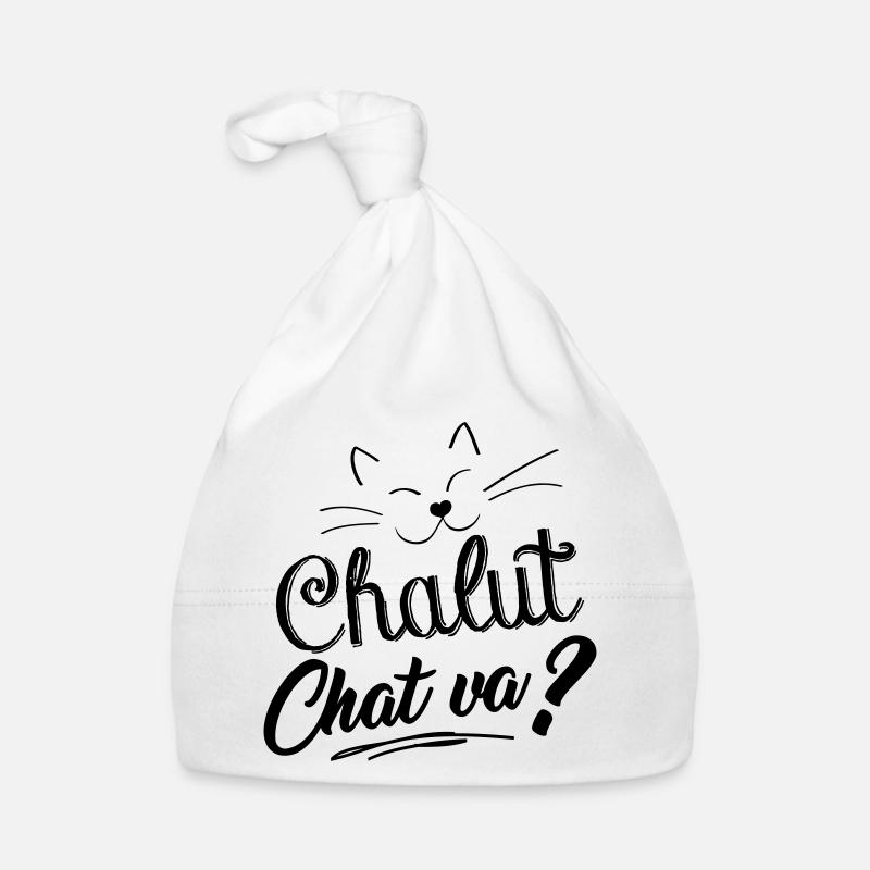 Chalut chat va ? humour drôle de chat Bonnet bio Bébé