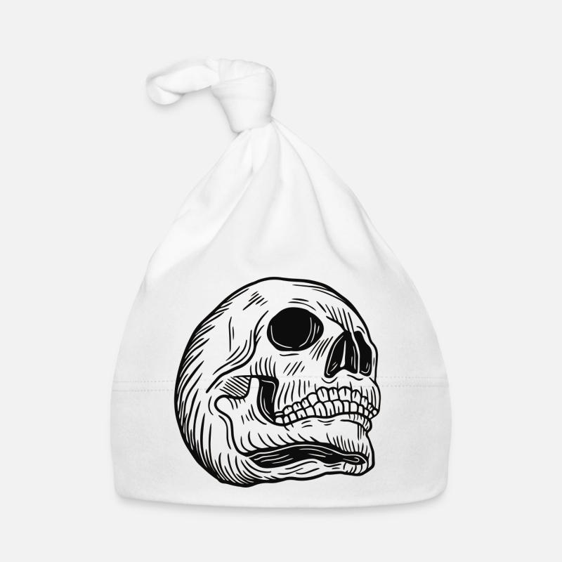 Skull Skeleton Skull Horror Cadeau d’Halloween Bonnet bio Bébé