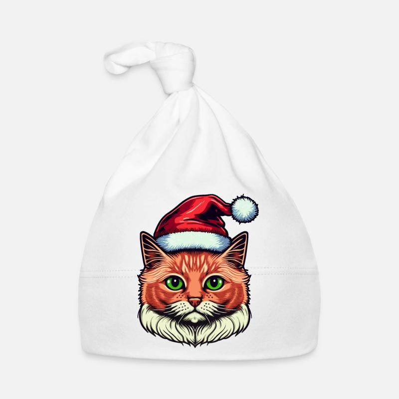 Beau design de chat de Noël, un excellent Bonnet bio Bébé