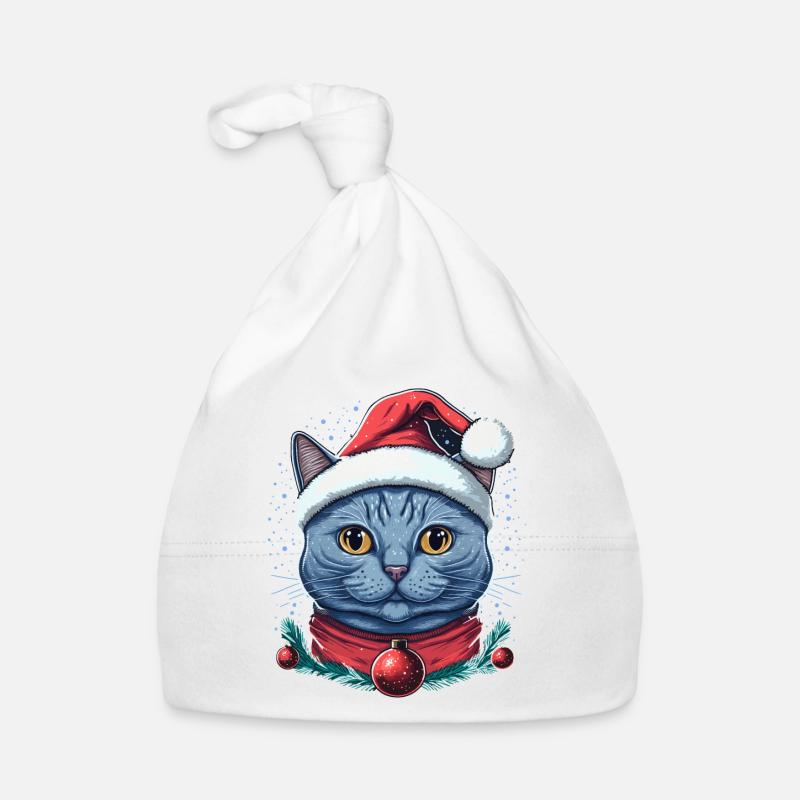 Perfektes Weihnachtskatzendesign, das beste Weihnachtsgeschenk Baby Bio-Mütze