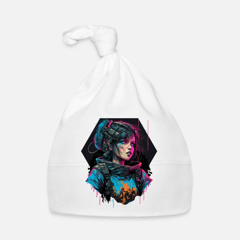 Atemberaubende digitale Illustration eines atemberaubenden Mädchens Baby Bio-Mütze